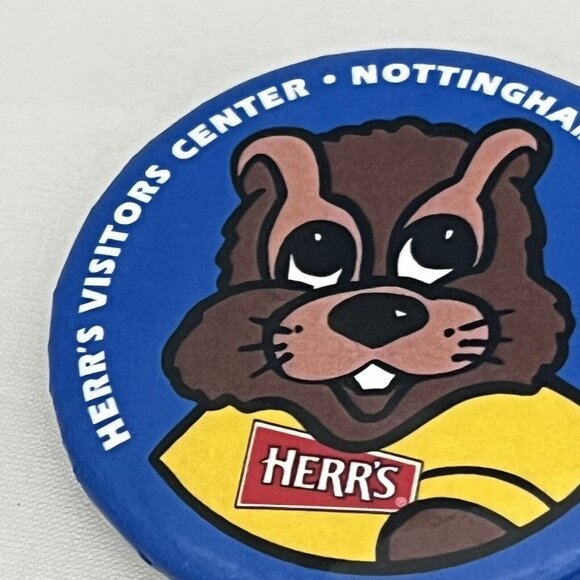 Herr’s Snacks Visitors Center Chipper Chipmunk Mascot Pin Button Nottingham PA - Picture 4 of 11